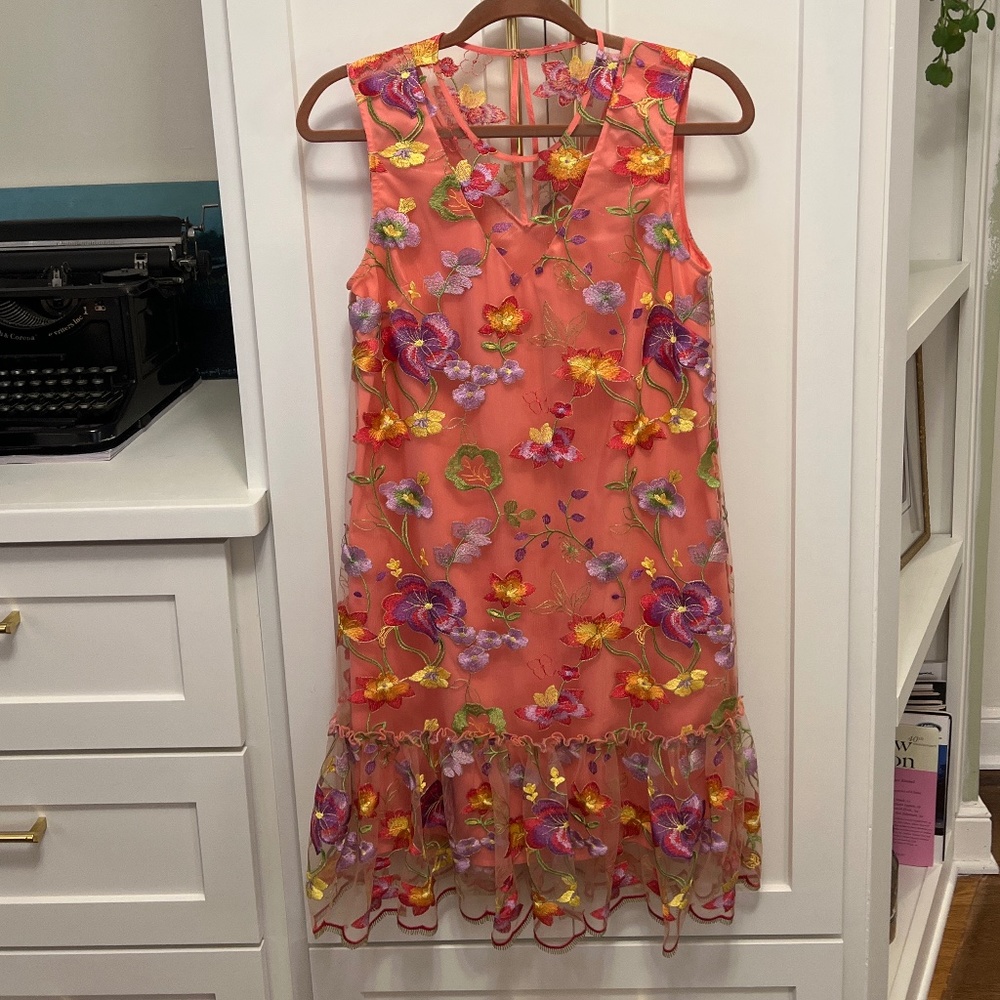 Trina Turk Embroidered Pink Dress